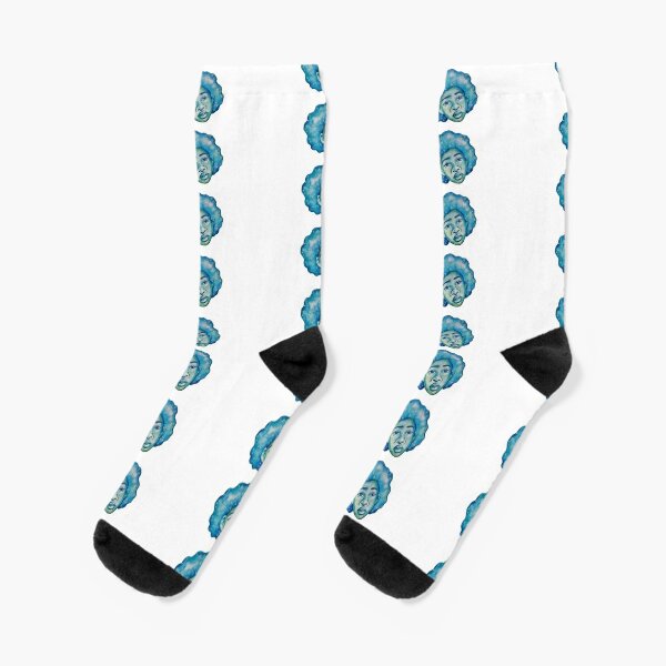 Black Girl With Blue Afro  Socks