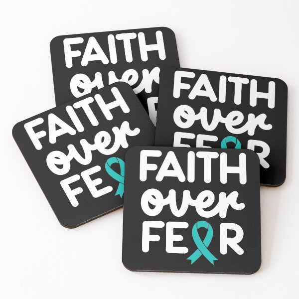 Item preview, Faith Over Fear  - Teal Awareness Ribbon in  October designed and sold by NotEnoughSpoons.