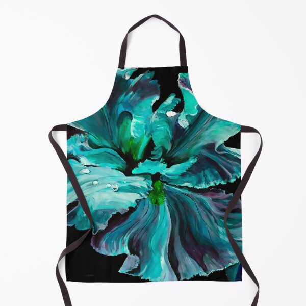 Item preview, Original Teal Painting of Iris designed and sold by RedRoofStudio.