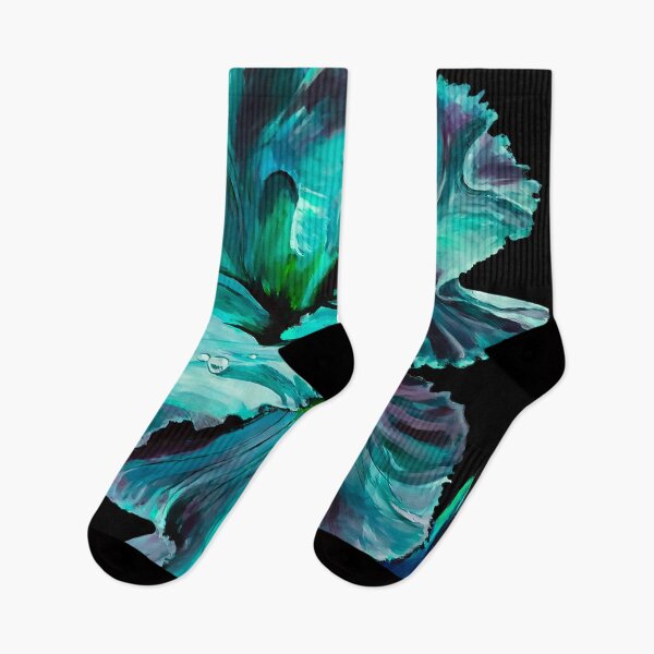 Artikelvorschau, Original Teal Gemälde von Iris entworfen und verkauft von RedRoofStudio.
