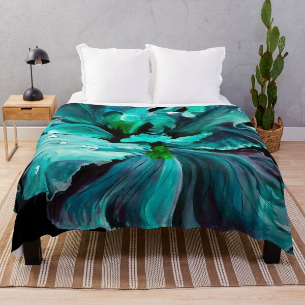 Item preview, Original Teal Painting of Iris designed and sold by RedRoofStudio.