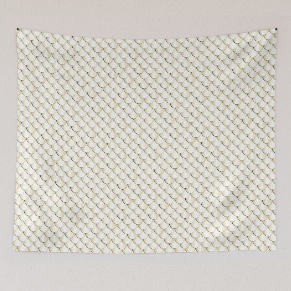 Item preview, Mermaid Satin Fish Scales Parchment Ivory  designed and sold by LoreliDesigns.