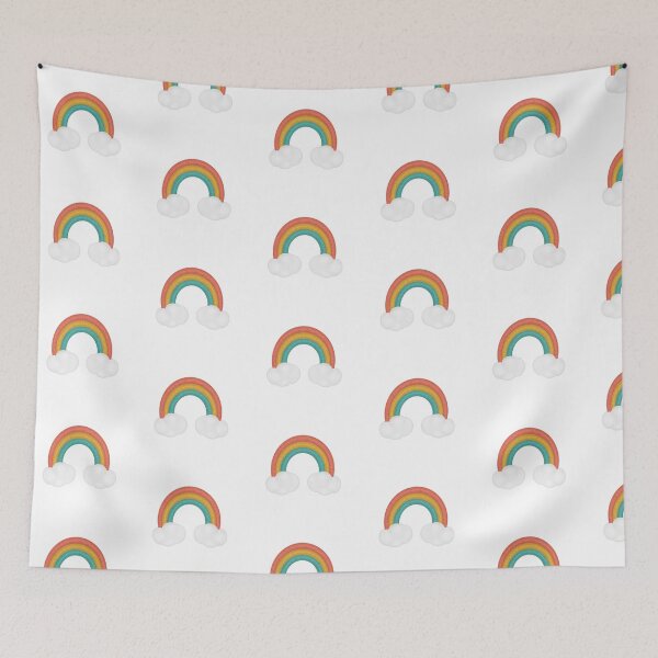 Item preview, Colorful Rainbow Threaded Embroidery Design - Rainbow & Clouds Sticker designed and sold by moesiandco.