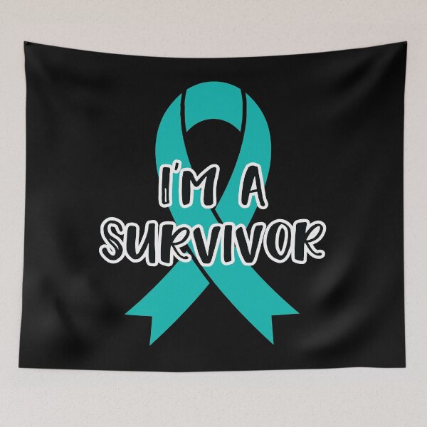 Item preview, I am a Survivor - Teal Awareness Ribbon in  October designed and sold by NotEnoughSpoons.
