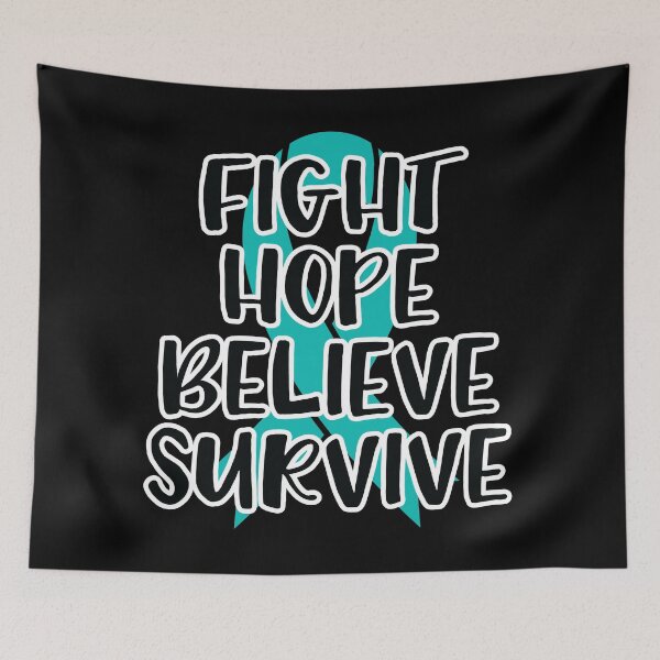 Item preview, Fight Hope Believe Survive - Teal Awareness Ribbon in  October designed and sold by NotEnoughSpoons.