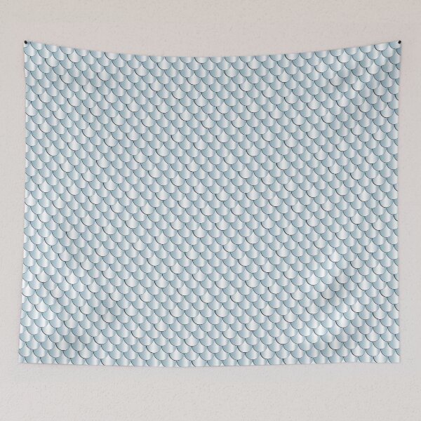 Item preview, Mermaid Satin Fish Scales Powder Blue designed and sold by LoreliDesigns.