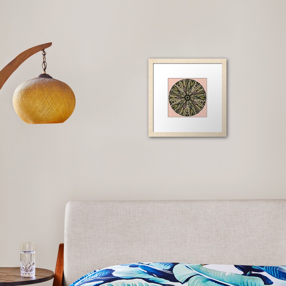 Seaside Urchin Mandala Framed Art Print