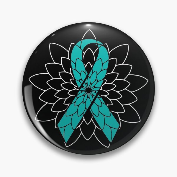 Item preview, Teal and White Dysautonomia Geometric Art White Mandala  - Teal Awareness Ribbon in  October designed and sold by NotEnoughSpoons.