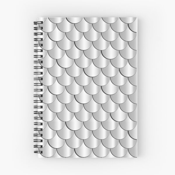 Item preview, Mermaid Satin Fish Scales Black & White Silver  designed and sold by LoreliDesigns.