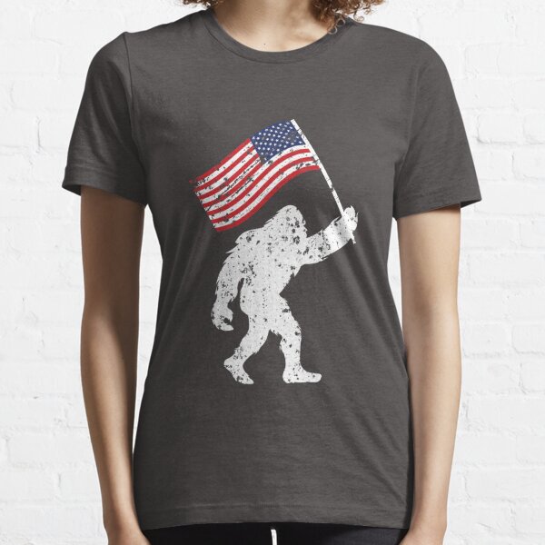 Bigfoot 4th Of July Shirts Fireworks Patriotic USA Flag Vintage Yeti Monster Independence Parade Essential T-Shirt