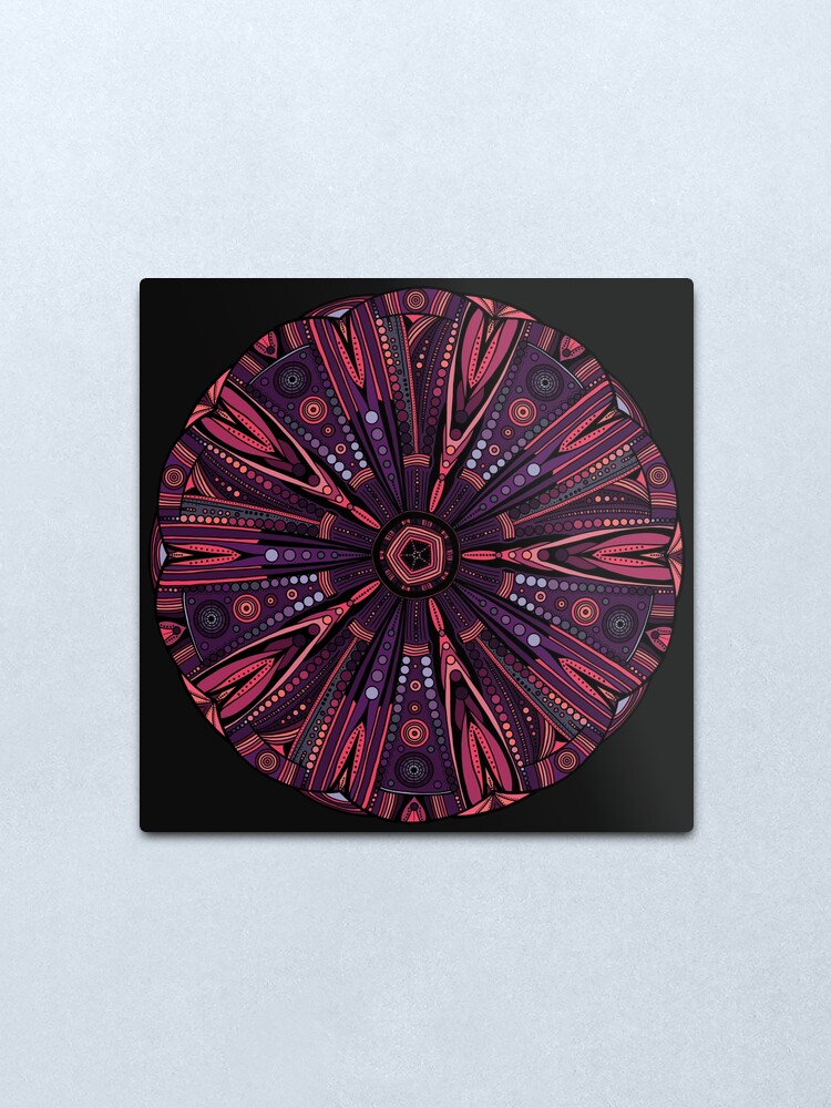 Alternate view of Underwater Urchin Mandala Metal Print