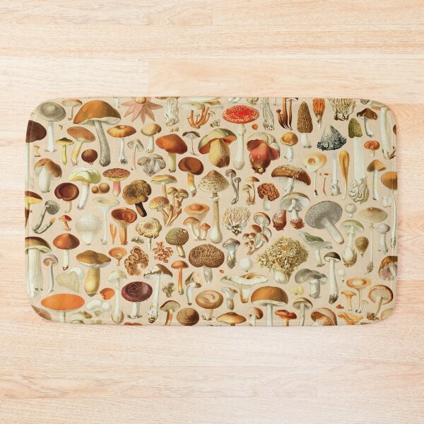 Vintage Mushroom Designs Collection Bath Mat