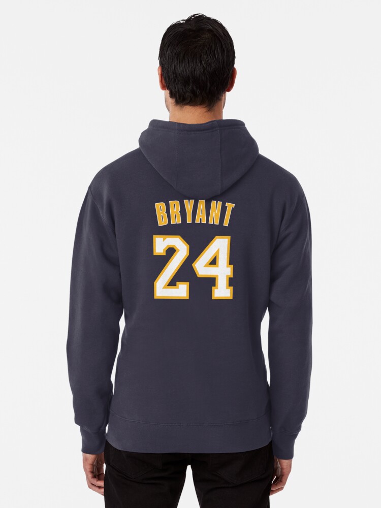 Kobe Bryant 24 Name And Number Los Angeles Lakers Purple And Yellow Pullover Hoodie By Mailmansam Redbubble