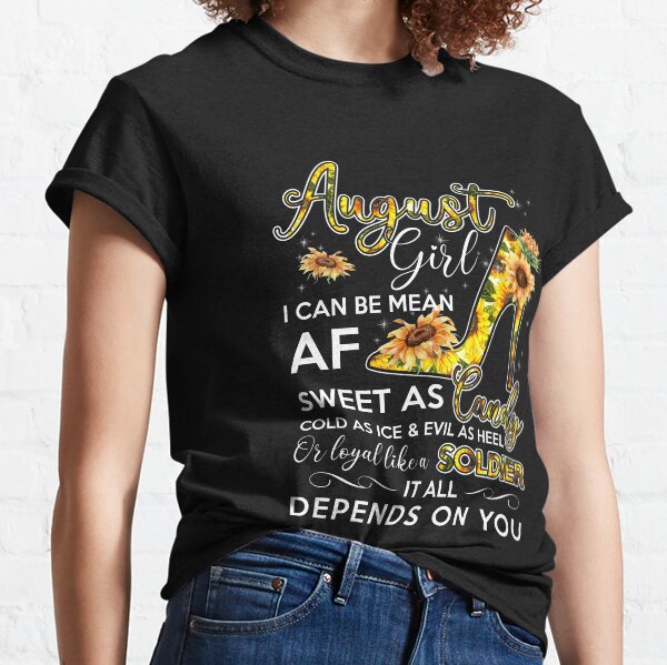 august birthday girl tee shirt