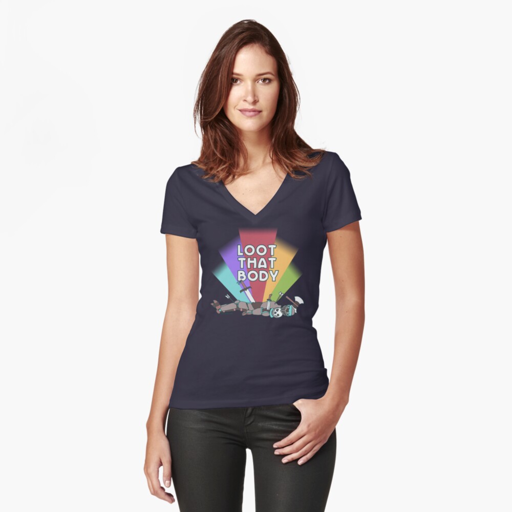 Item preview, Fitted V-Neck T-Shirt designed and sold by critjuice.