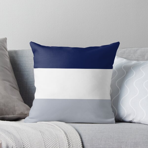 Item preview, WHITE  - LIGHT GREY AND NAVY BLUE 3 STRIPES BY OZCUSHIONSTOO - BEACH THEME   designed and sold by ozcushionstoo.