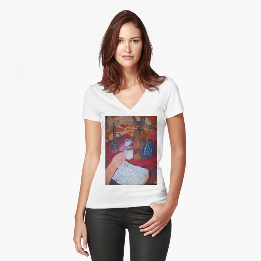 Item preview, Fitted V-Neck T-Shirt designed and sold by TrickyBeamy28.