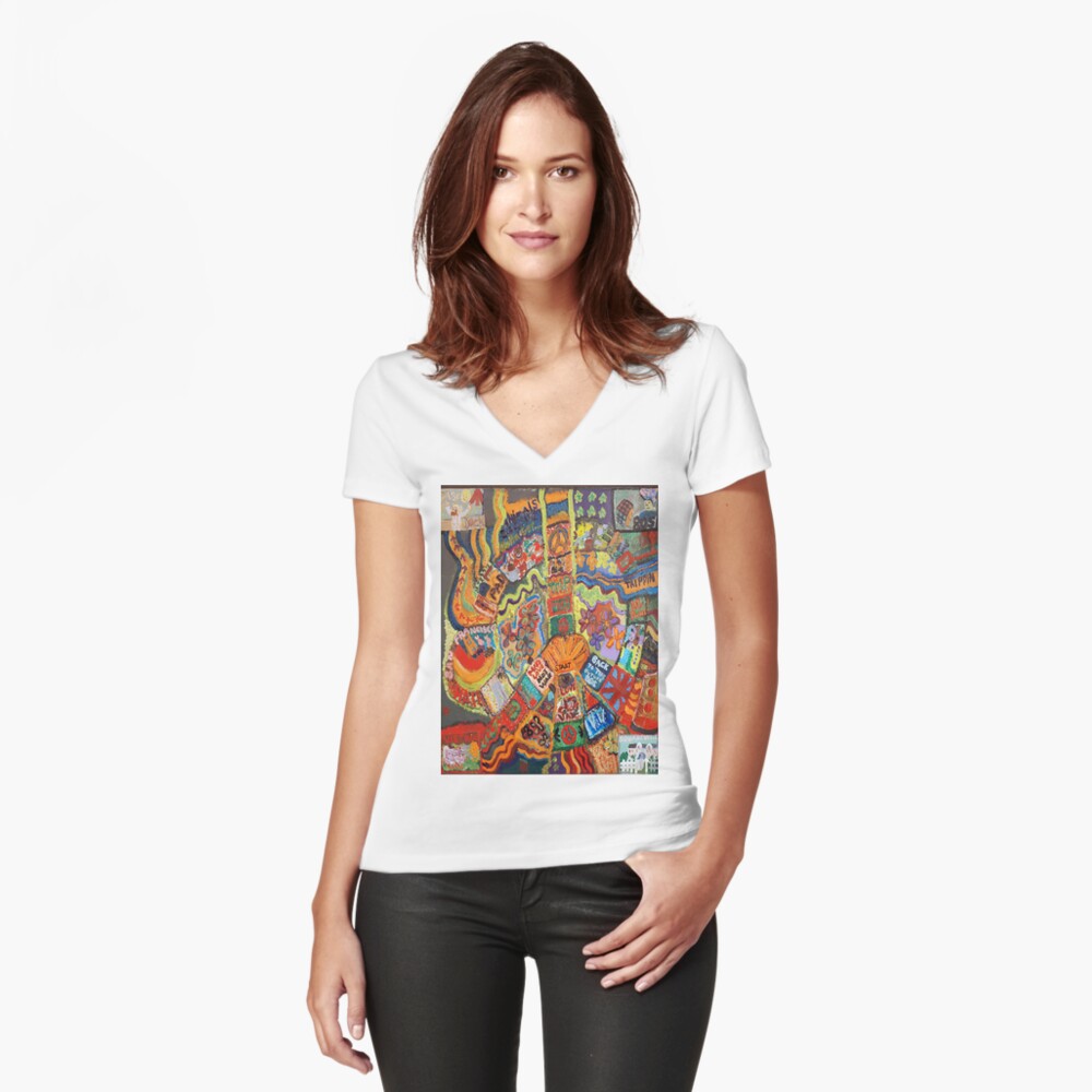 Item preview, Fitted V-Neck T-Shirt designed and sold by TrickyBeamy28.