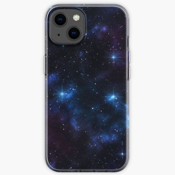 MILK WAY PATTERN STARS BLUE BLACK iPhone Soft Case