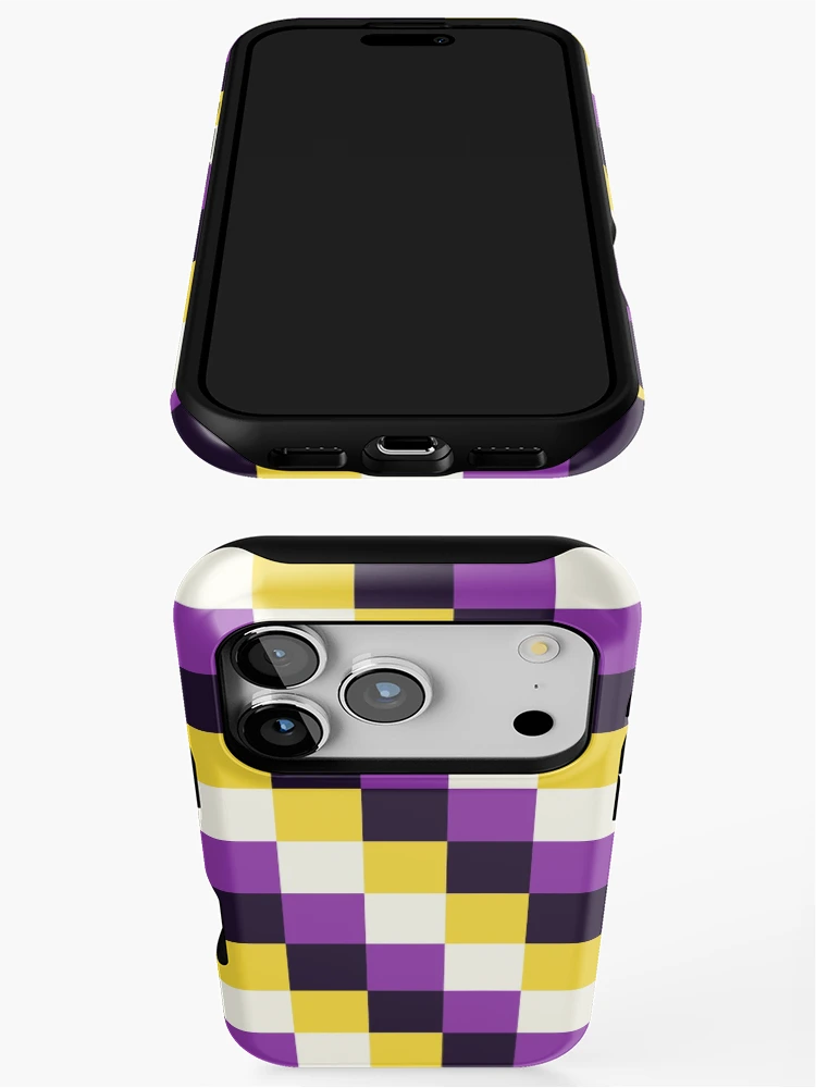 Thumbnail 3 of 4, iPhone Case, Nonbinary Checker Pattern designed and sold by Aroaes.