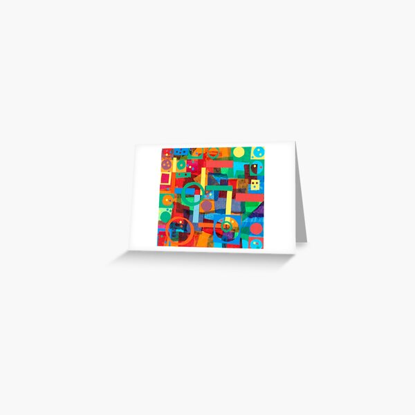 Shapes In Hues In Motion Greeting Card