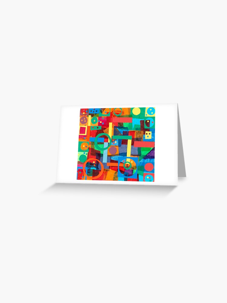 Thumbnail 1 of 2, Greeting Card, Shapes In Hues In Motion designed and sold by TrickyBeamy28.