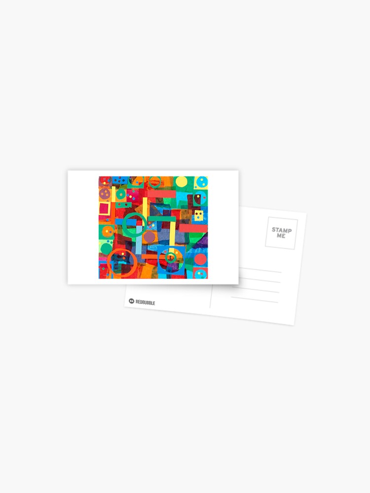 Thumbnail 1 of 2, Postcard, Shapes In Hues In Motion designed and sold by TrickyBeamy28.