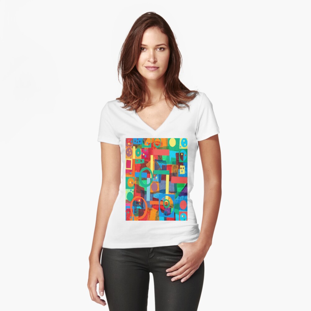 Item preview, Fitted V-Neck T-Shirt designed and sold by TrickyBeamy28.
