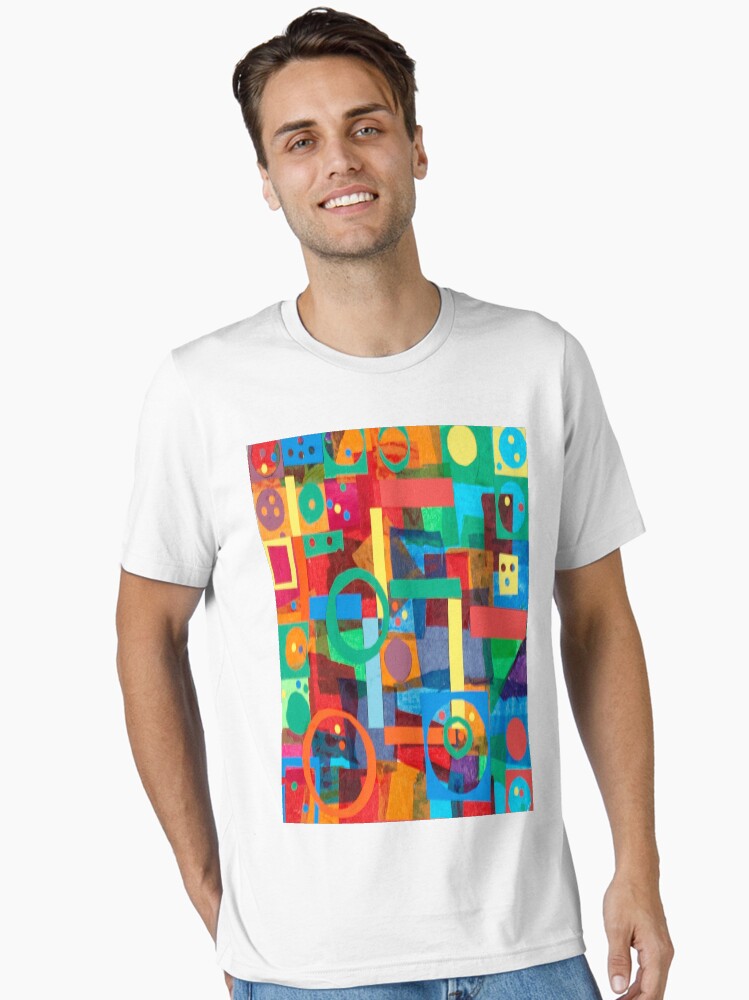 Thumbnail 1 of 7, Essential T-Shirt, Shapes In Hues In Motion designed and sold by TrickyBeamy28.