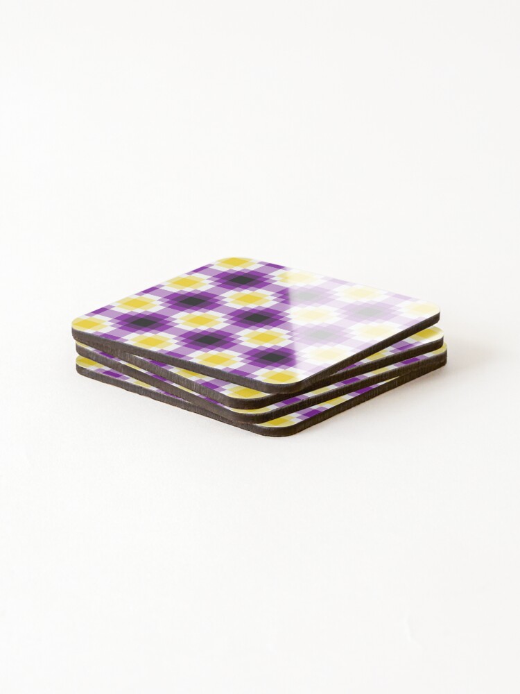 Thumbnail 4 of 5, Coasters (Set of 4), Nonbinary Gradient Diamond Pattern designed and sold by Aroaes.