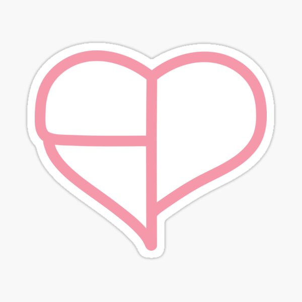 blackpink x selena gomez ice cream pink heart logo sticker by areumdowntown redbubble