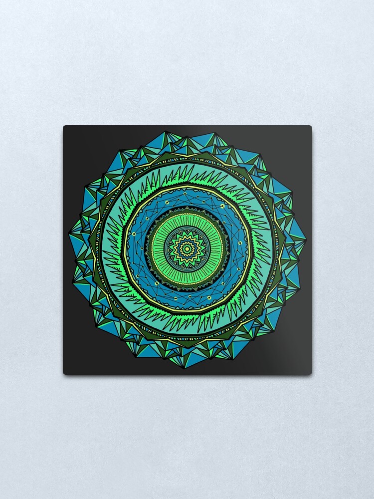 Alternate view of Energy Core Mandala Metal Print