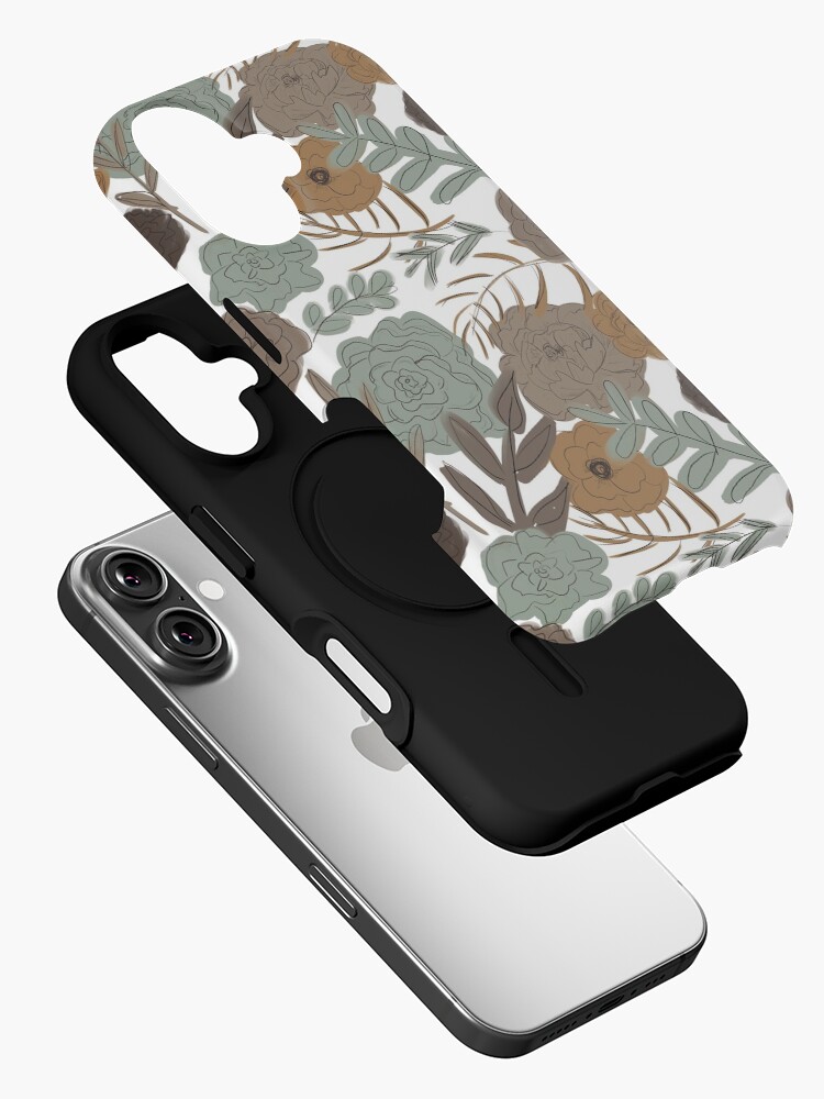 Thumbnail 2 of 4, iPhone Case, Neutral Florals designed and sold by vmhmade.