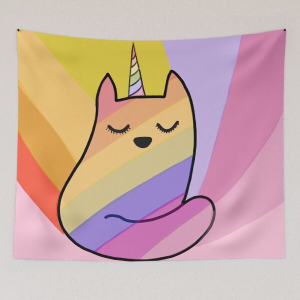 Item preview,  Unicat unicorn kitty cat rainbow graphic cartoon  designed and sold by spooks draws.