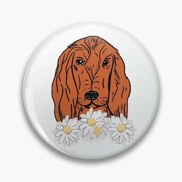 Item preview, Irish setter with flowers designed and sold by NinaBetterNot.
