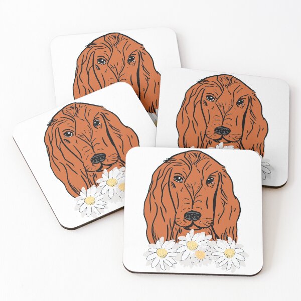 Item preview, Irish setter with flowers designed and sold by NinaBetterNot.
