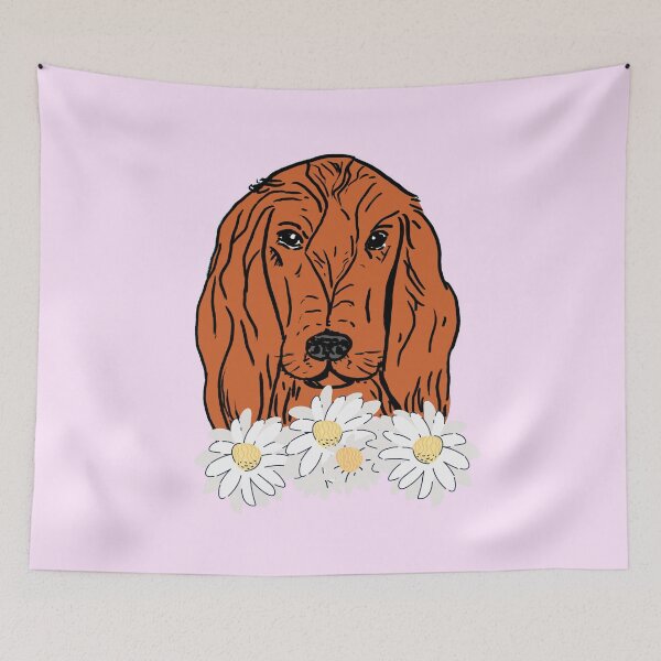 Item preview, Irish setter with flowers designed and sold by NinaBetterNot.