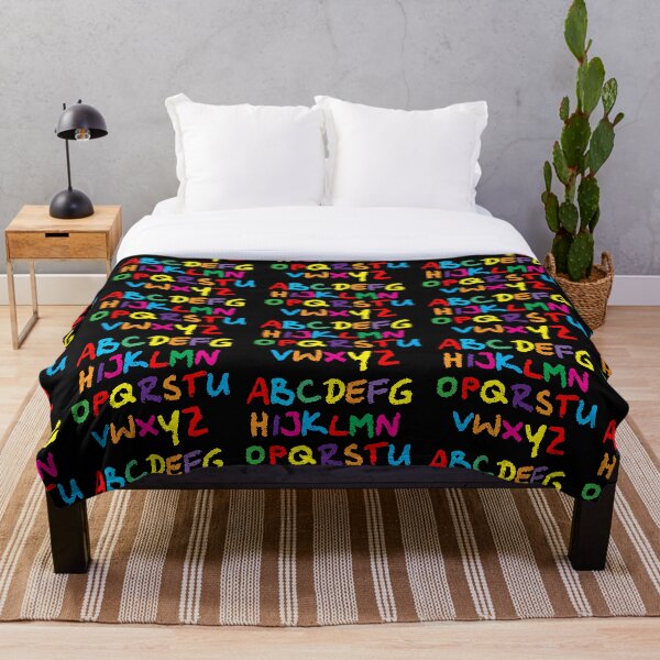 The Colorful Alphabet in Chalk Throw Blanket