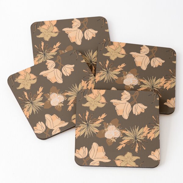 Item preview, Coffee brown beautiful pink flower pattern gift design designed and sold by Michael Schmidt.