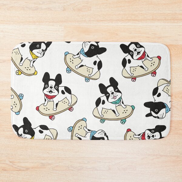 Item preview, Cute Cartoon Frenc Bulldogs On Skateboards designed and sold by Vector Scout Lab.