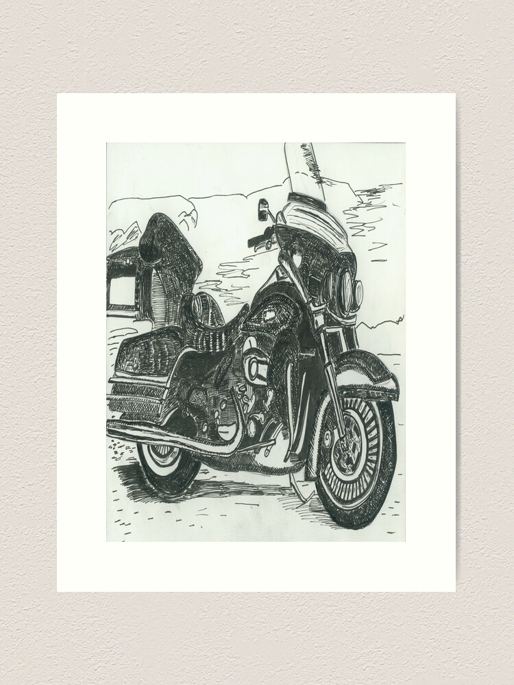 Thumbnail 2 of 3, Art Print, Motorcycle designed and sold by TrickyBeamy28.