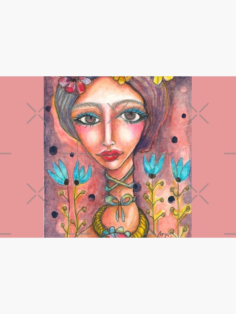 Frida Kahlo with Blue Tulips by meloearth