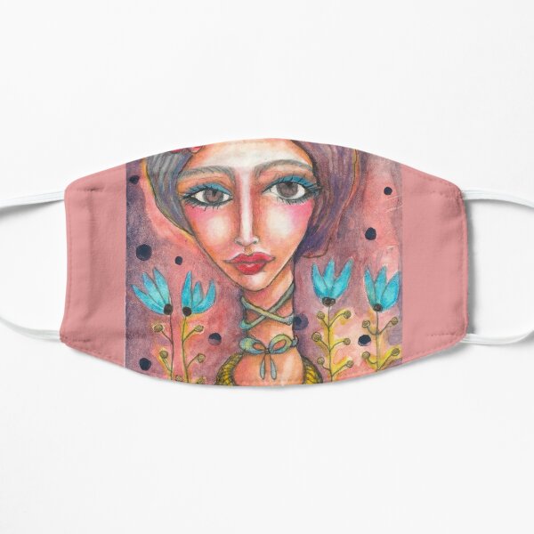 Frida Kahlo & Blue Tulips Small Mask