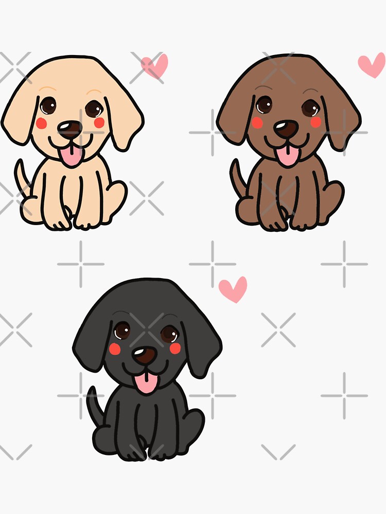 Cute Chocolate Labrador Puppy Watercolor Vinyl Sticker for 