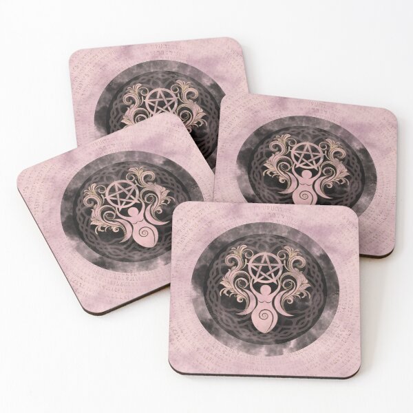 Item preview, Triple Goddess with pentagram - gentle pastels designed and sold by k9printart.