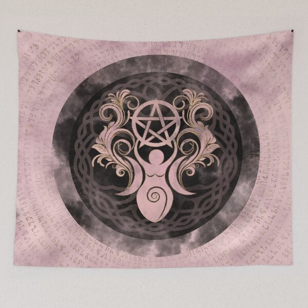 Item preview, Triple Goddess with pentagram - gentle pastels designed and sold by k9printart.