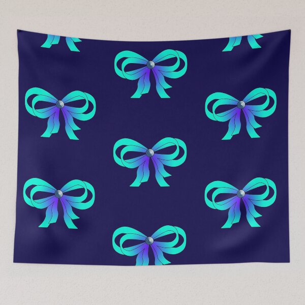 Item preview, Blue bow in turquoise on dark blue rty wedding birthday baby gift designed and sold by MadandMean.