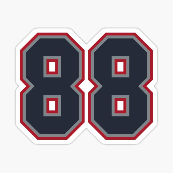 88 Navy Grey Red Sports Number Eighty-Eight " Sticker by | Redbubble