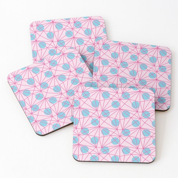 Item preview, pink netting with blue polka dots designed and sold by rysunki-malunki.