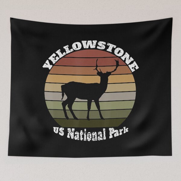 Item preview, Yellowstone National Park Vintage Retro Deer designed and sold by Giraud94.